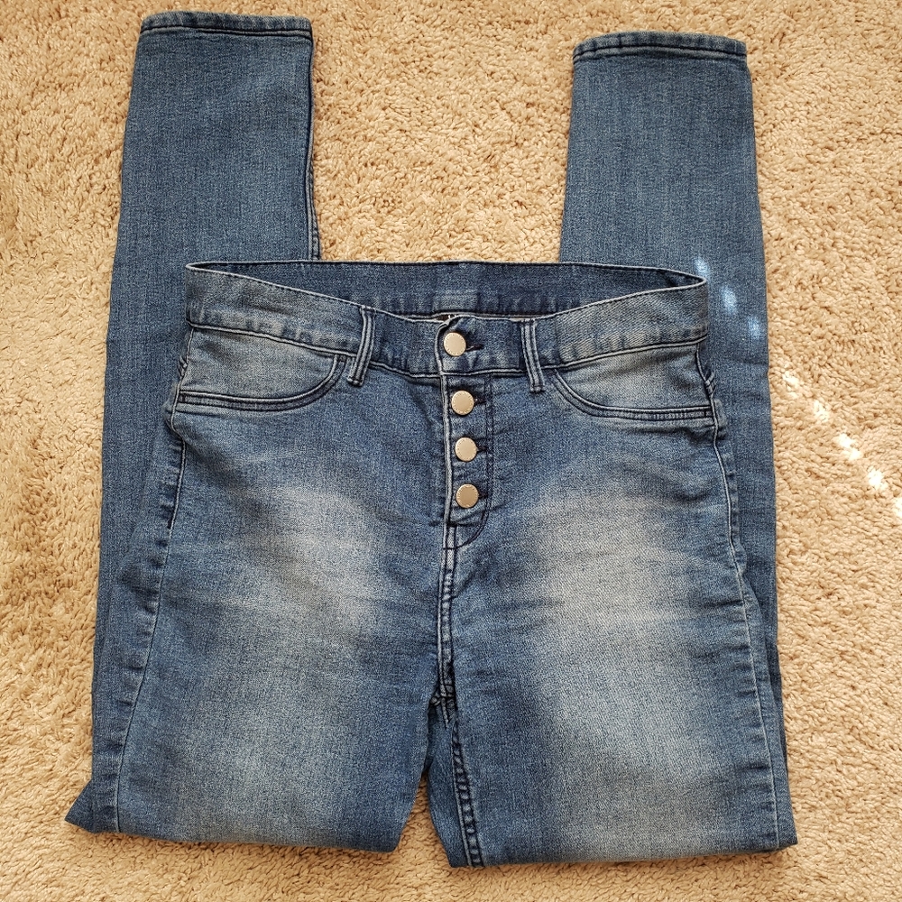 H&M Divided Skinny Stretch Blue Denim Jeans - Picture 1 of 6